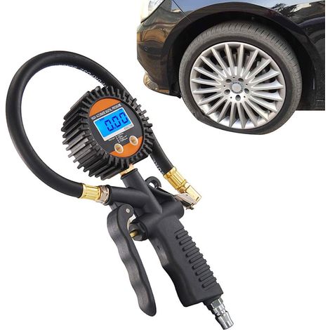 Gonfleur de pneu portable, outil de dégonflage ergonomique, pompe à air, pour véhicule, moto, vélo, vélo, vélo, moto (1/5)