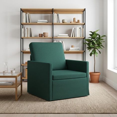 vidaXL Poltrona Verde Scuro 70 x 81 x 82 cm Tessuto (1/5)