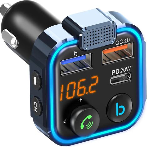 Trasmettitore FM, Bluetooth, caricabatterie rapido, QC, USB PD (1/5)