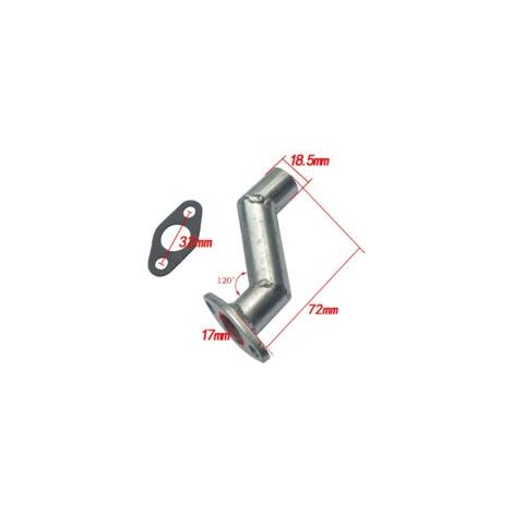 Collecteur d'admission décalé DOLASO 32 mm avec joint pour carburateur 49 cc/66 cc pour vélo électrique, acier