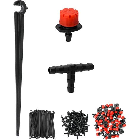 150PCS Kit de Système D'irrigation de Jardin,kit arrosage automatique, arroseurs goutteurs + tuyaux en T + piquets de support de tuyau (1/5)