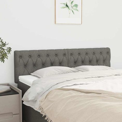 vidaXL Cabeceros tela gris oscuro 144x7x78/88 cm (1/5)