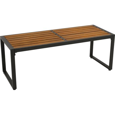 RAGUSA: Hockerbank 2-sitzer 123cm, Stahl anthrazit + Akazie geölt, FSC-zertifiziert (1/5)