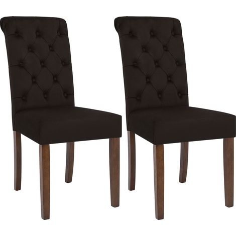 2er Set Esszimmerstühle Lisburn braun Samt (1/5)