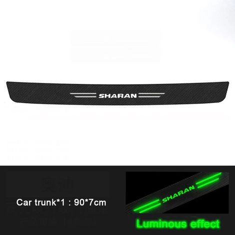 (Coffre 1 pièce) Seuil de porte lumineux de bienvenue avec logo VW SHARAN,protection de coffre arrière et pare-chocs (1/3)