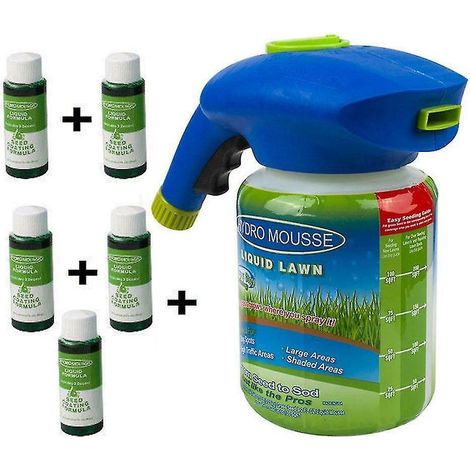 lawn Sprayer Seed Liquid Hydro Seeding System Mousse Household Grass Care(with 5 Bottle Of Nutrient Solution)