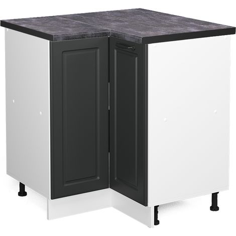 Eckunterschrank R-Line, Anthrazit Landhaus, 75.6 cm, AP Anthrazit, Vicco