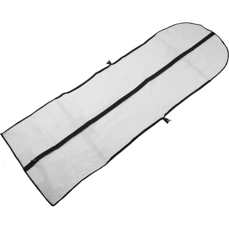Housses à vêtements, grandes, pliables, blanches avec bordure noire, anti-poussière, pour protéger une robe de mariée, une robe longue ou un tailleur. (1/5)