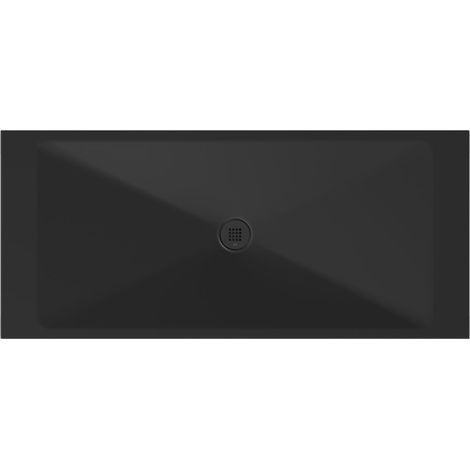 Receveur de douche rectangulaire en céramique 180x80x2cm, noir mat