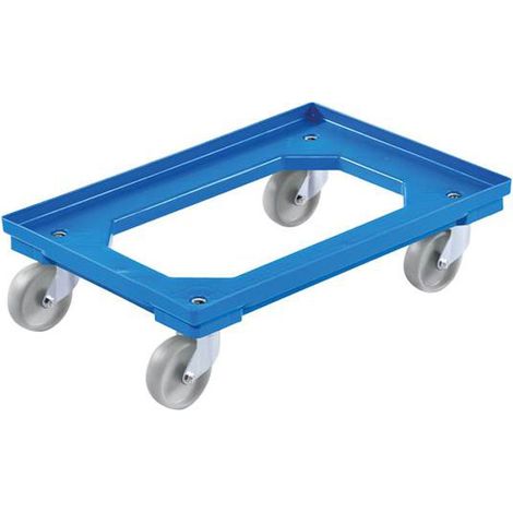 Chariot de transport pour conteneurs Euro 60x40 bleu
