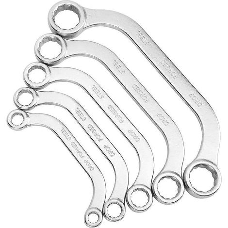 Kit de 5 clés métriques 8-22 mm, clé double demi-lune en acier chrome vanadium (type C)