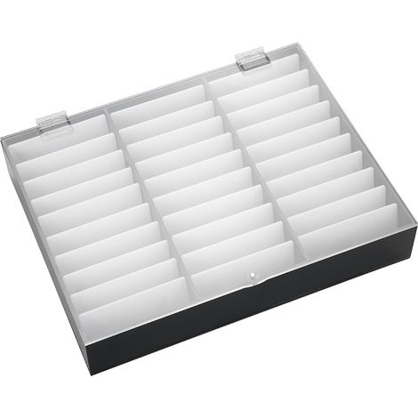Boîte de rangement pour décorations d'ongles, boîte de rangement pour capsules d'ongles vides, boîte de présentation pour faux ongles (noir) (1/5)