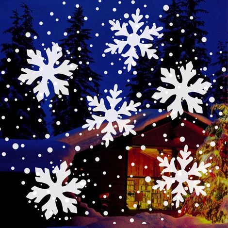 Projecteur de Noël flocons blancs - Effet neige tournoyant, alimentation 5V, décoration de fêtes (1/5)