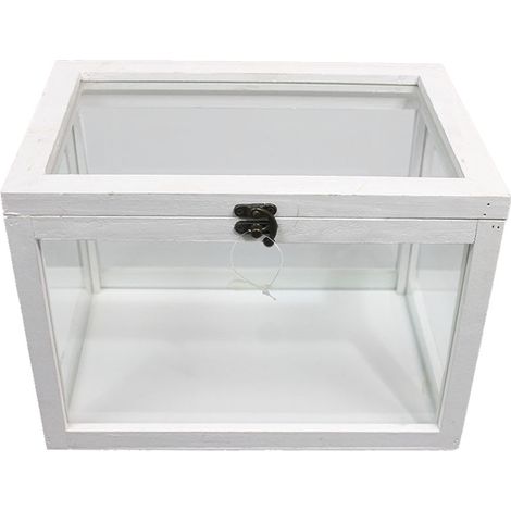 Vintage white rectangular greenhouse 33x22x24.5cm - spazioluzio (1/5)