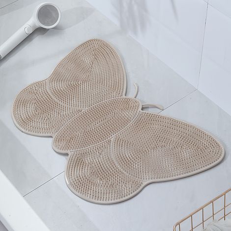 Tapis antidérapant pour salle de bain, tapis de douche, tapis non glissant pour baignoire, tapis de sol pour salle de bain domestique, 1 Papillon-Kaki (1/5)