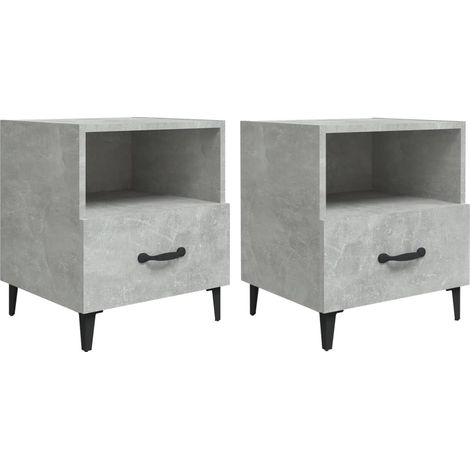 Maison Exclusive - Comodini 2 pz Grigio Cemento in Legno Multistrato