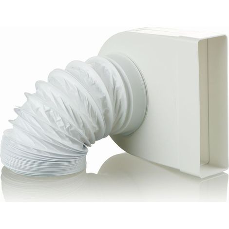 Chicane 125 mm pour conduit de ventilation avec flexible PVC 1m