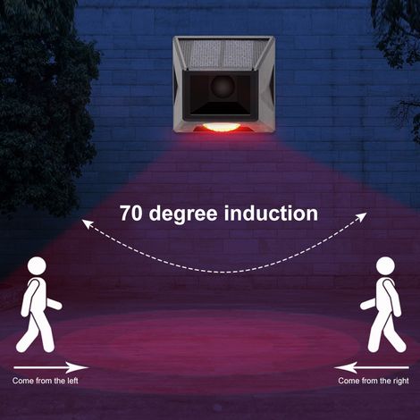 Solar-Alarmleuchte mit Bewegungsmelder, Solar-Blitzlicht für den Außenbereich, Fernbedienung, akustischer Alarm für Garten, Terrasse, Bauernhof oder Garage (1/4)