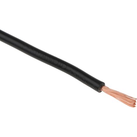 Fil électrique RS PRO 2491X, 50 2,5 mm² 13 AWG Non blindé, 750 V, PVC Noir, 100m ( Prix pour Bobine de 100 Mètres )