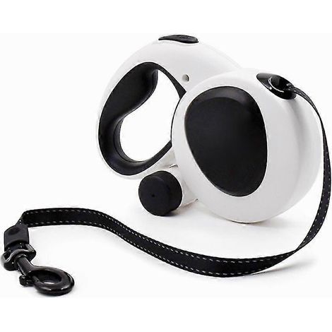 Laisse rétractable Shxx pour chien avec lumière, distributeur et sac à déjections canines, 5 m (16,4 pi), robuste, avec poignée antidérapante, pour chiens de petite et moyenne taille, couleur fauve. (1/5)