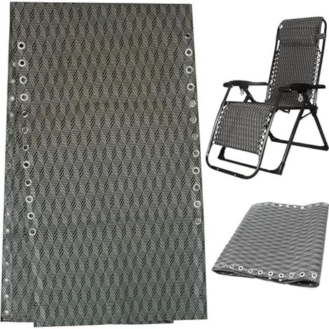 Tissu de rechange pour chaise Zero Gravity, canapé inclinable de patio 160 x 43,2 cm, losange gris, sans assemblage expert (1/5)