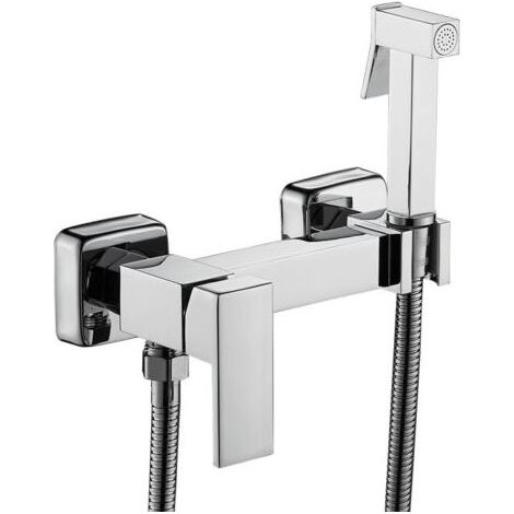 Douchette WC bidet, ensemble douchette murale, kit douchette bidet en cuivre chaud et froid, argent