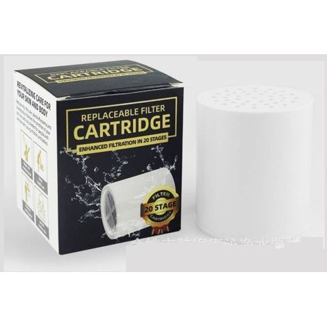 Filtre de douche à 20 étapes, cartouche unique, élimine le chlore, les métaux lourds et sédiments, adoucisseur d'eau à la vitamine C (1/3)
