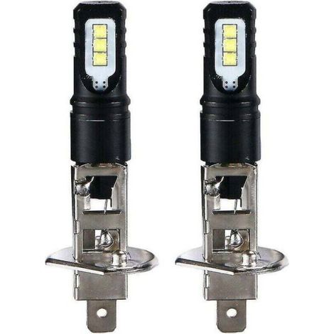 2x Ampoule LED H1,6000K Blanc,80W 6000lm,Faisceau 360°,Alliage Aluminium,Antibrouillard DRL (1/3)
