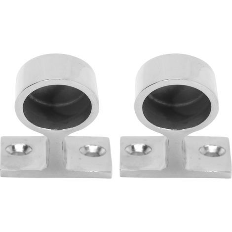Set aus 2 Pfosten-Handlaufhalterungen, gefertigt aus hochglanzpoliertem und rostbeständigem Edelstahl 316, für Boote, Yachten oder maritime Anwendungen, 22 mm / 7/8 Zoll (1/5)