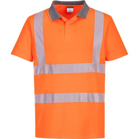 Polo de alta visibilidad M/C con tejido de punto ECO y cintas reflectantes PORTWEST EC10 XXXL Naranja