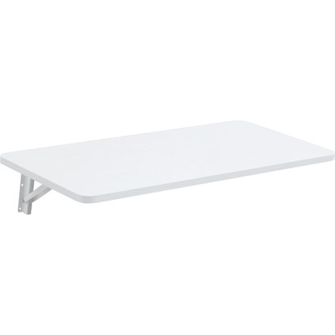 Mesa plegable para pared en MDF blanco 80 x 40 cm con soporte metálico (1/5)