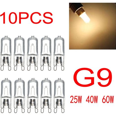 10er-Pack G9-Halogenlampen, 220–240 V, 25 W, 40 W, 60 W, warmweißes Licht, optimale Beleuchtung (1/4)