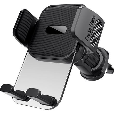 Auto-Handyhalterung [Militärqualität-Clip], 360 Grad drehbare Auto-Handyhalterung, für Lüftungsschlitze im Auto, Auto-GPS-Halterung, für Smartphones (iPhone, Android) (Schwarz) (1/5)