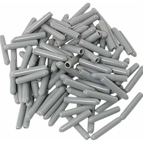 Lot de 100 protections pour panier de lave-vaisselle : couvercles, capuchons universels, protection antirouille, gris, compatibles avec tous les paniers à vaisselle. (1/5)
