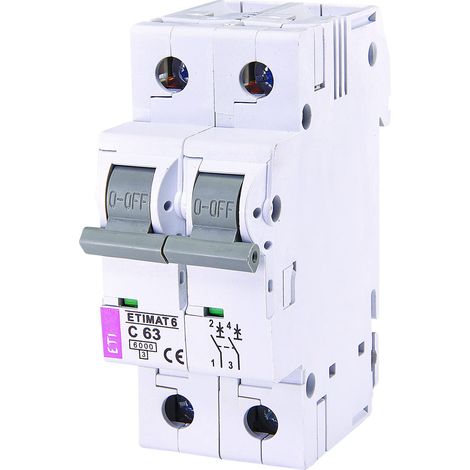 ITALWEBER 2143514 COURBE C INTERRUPTEUR MAGNÉTO-THERMIQUE, 10 A, 6 KA, 2 PÔLES ETI 002143514