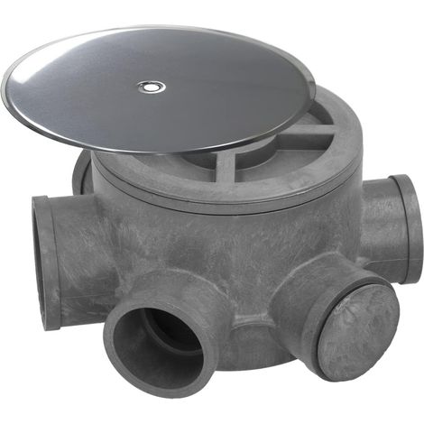 PVC-Siphon-Topfrohre Ø 110 mm. Auslässe Ø 50 und 40 mm. Höhe 90 mm. (1/5)