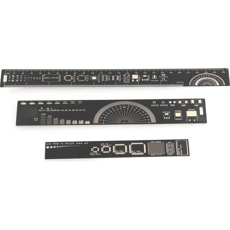 Règle de précision pour circuits imprimés avec échelles métriques et graduations détaillées (1/5)
