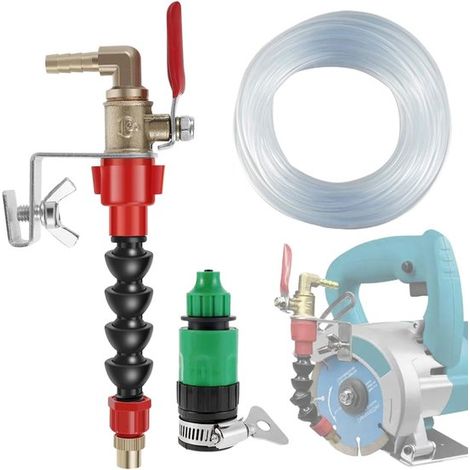 Kit di aspirazione polveri per macchine da taglio con spruzzatore d'acqua, tubo flessibile da 10 m e connettore universale, raffreddamento ad alta pressione, per macchine CNC/lavorazione del legno/lav (1/5)