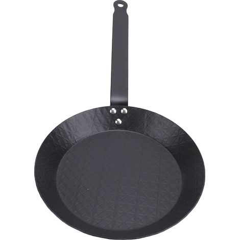 Antihaftbeschichtete Bratpfanne aus Kohlenstoffstahl, rauchfrei, mit komfortablem Griff, geeignet für die Zubereitung von Steaks, Eiern, Fisch und Gemüse im Innen- und Außenbereich, 28 cm (1/5)