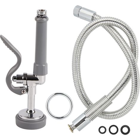 Lance de pulvérisation haute pression pour cuisine professionnelle, kit de nettoyage avec flexible et tête de jet, accessoire de restaurant commercial. (1/5)