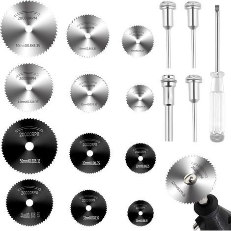 Set mit 17 Trennscheiben für Dremel-Zubehör, multifunktionale Mini-Rotationsbohrer aus Hochgeschwindigkeitsstahl für Dremel, zum Schneiden von Metall, Holz, Kunststoff und Metall (1/5)
