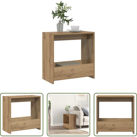 Holzwerkstoff - Beistelltisch Artisan-Eiche 50x26x50 cm Holzwerkstoff (1/5)