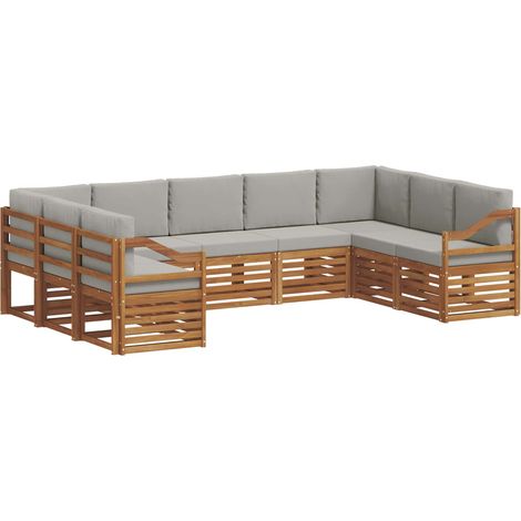 Ensemble de canapé d'angle 9 pcs Gris Naturel et Clair vidaXL (1/5)