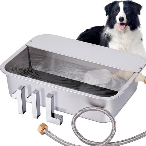 11 L Distributeur d'eau Automatique pour Chien, Abreuvoir en acier inoxydable pour chiens, chats de grande taille, poulets, chèvres, moutons et bétail (1/5)