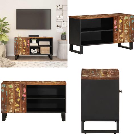 Meuble TV 80x33x46 cm bois de récupération et d'ingénierie - Meubles Tv - Meuble Tv - Support Tv - Unité Tv - Meubles Rustiques - Home & Living (1/5)