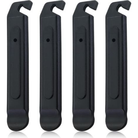 Démonte-pneus de vélo, 4 pièces, démonte-pneus de vélo, outil de réparation de pneu de vélo en plastique noir, outil de réparation de pneu de vélo portable (1/4)