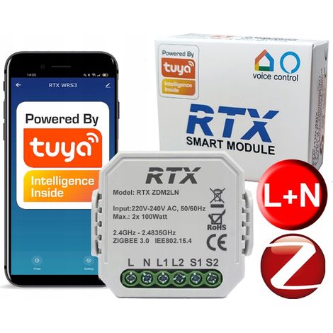 Regulador de intensidad empotrable ZigBee de 2 canales TUYA (1/5)