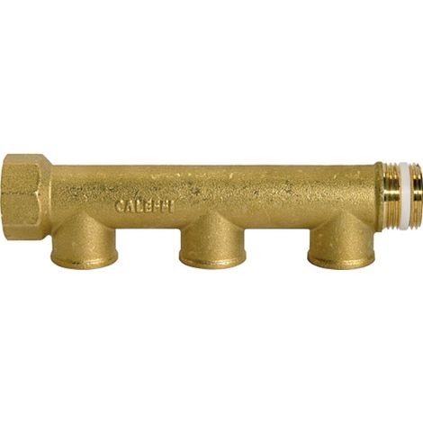 Riegler Verteilerrohr, 3 Abgänge, Eingang 2x3/4, Ausgang 3x1/2 IG, MS (1/4)