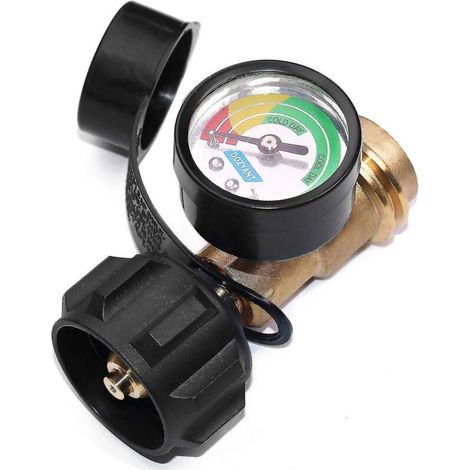 Indicateur de niveau de propane pour bouteille, manomètre de pression de gaz GPL à code couleur universel pour bouteilles, barbecues à gaz, camping-cars, chauffages et appareils - Ty (1/5)