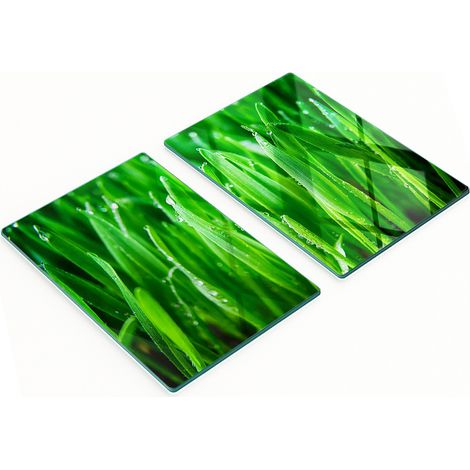 Taglieri da cucina decorativi in vetro con grafica a erba, 2x40x52 cm (1/5)